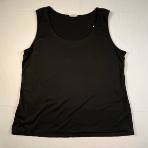 Women's Plus 2X Black Lined Sleeveless Dress Tank Top Stretch Career Basic